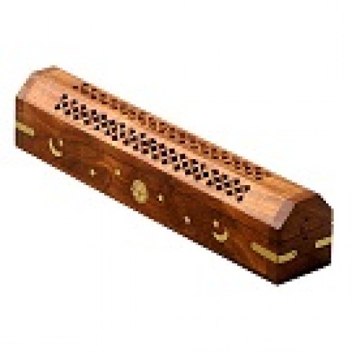 11” COFFIN STYLE INCENSE HOLDER.